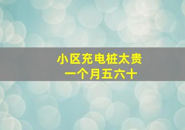 小区充电桩太贵 一个月五六十